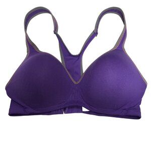 Lily of France Low Impact Padded Sports Bra Purple Size 36B Sporty Minimalist